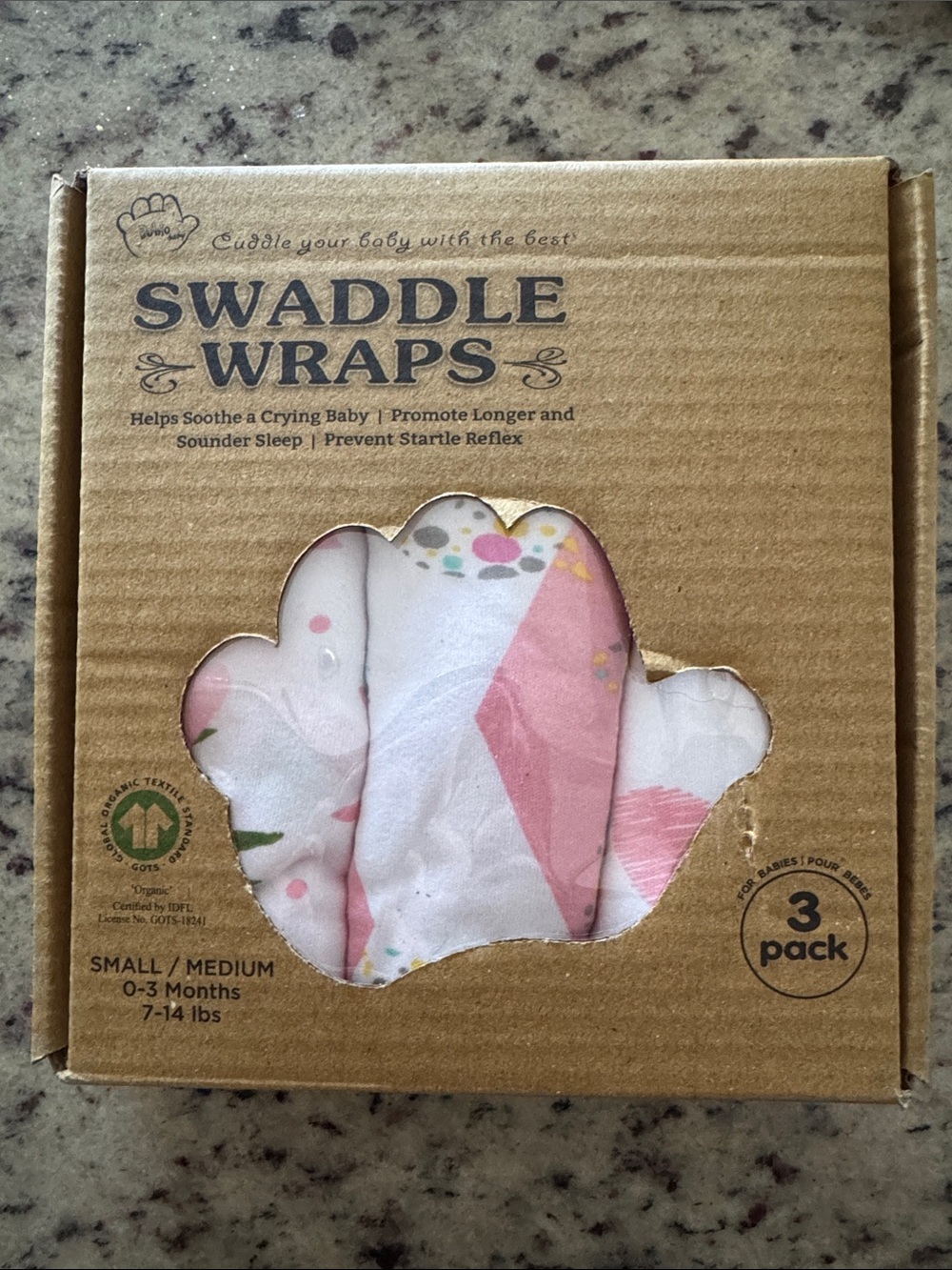 NEW Baby Sleep Swaddle - Pink White (3 Pack)